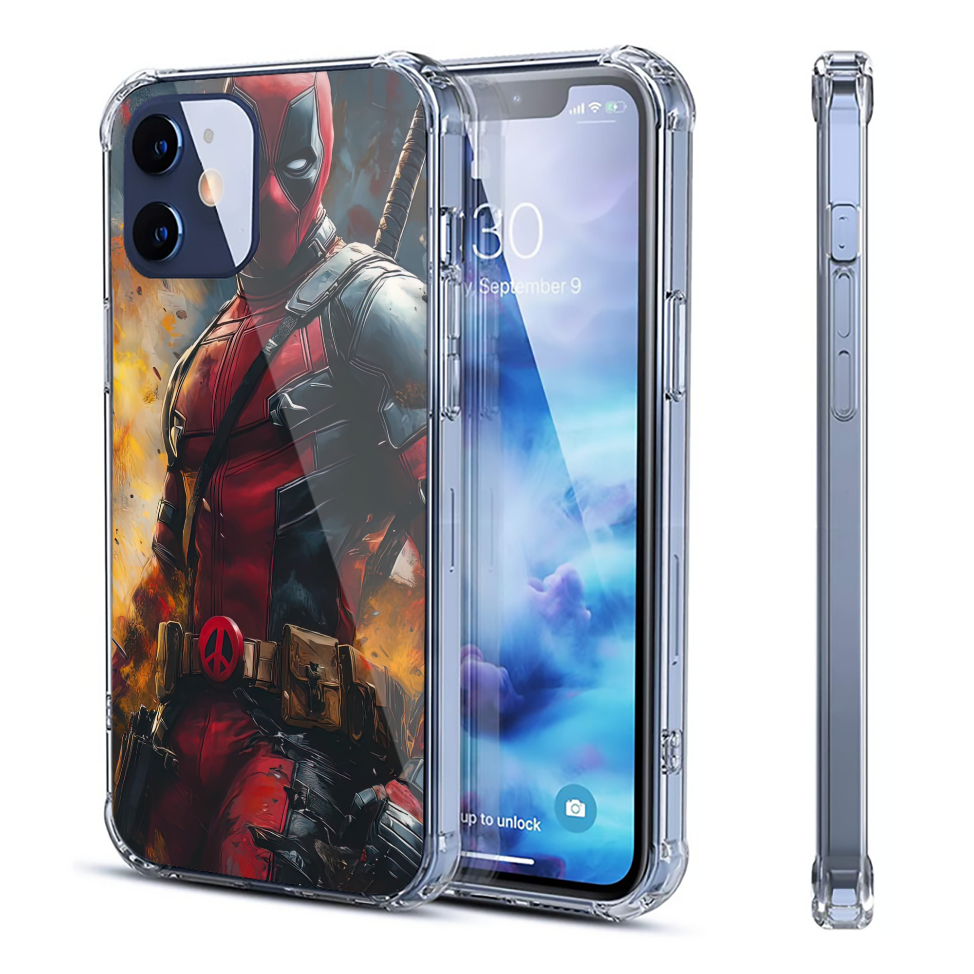 （画像用） Deadpool デッドプール 【iPhone 12シリーズ対応】透明スマホケース（クリアソフトケース）